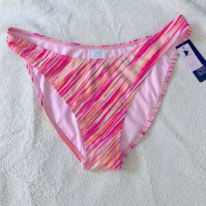 NWT bikini bottoms by Wild Fable L (12-14) Cheeky Leg, Front scoop waist.